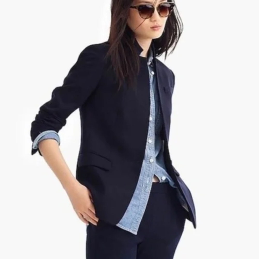 J.Crew Womens Regent Blazer Wool Navy Size 00